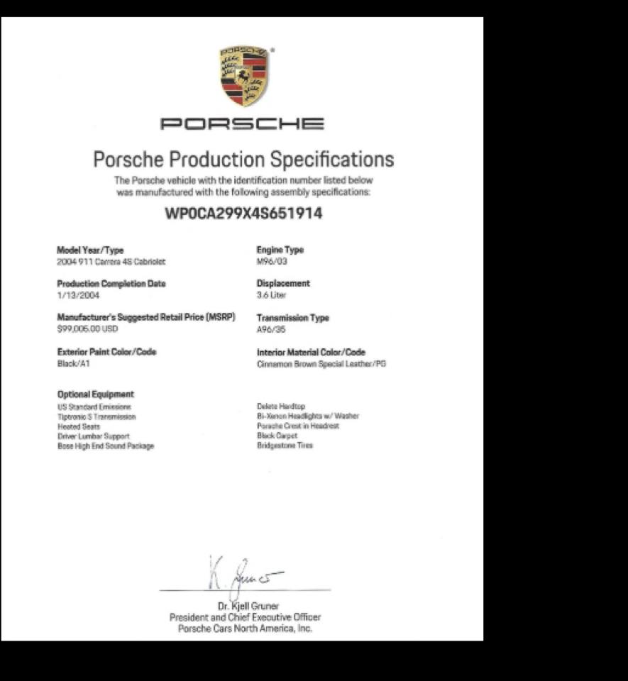 Porsche 911 2dr Cabriolet Carrera 4S 2004