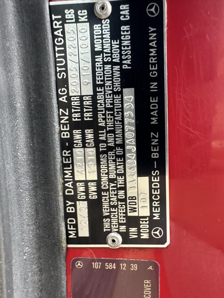 Mercedes-Benz 560 Series 2dr Roadster 560SL 1988