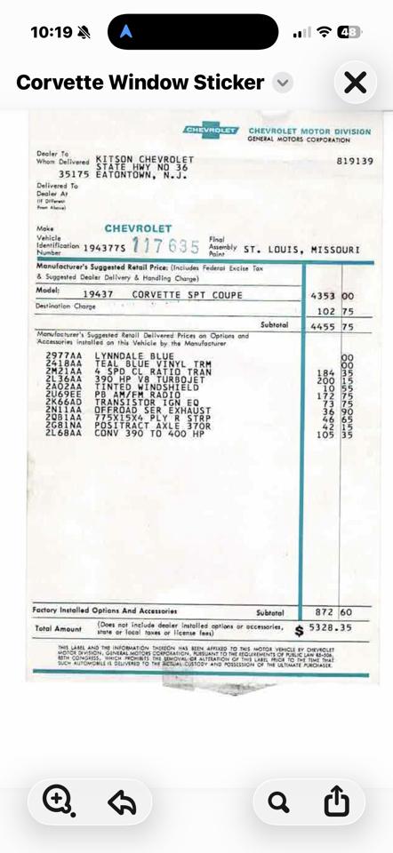 Chevrolet Corvette Coupe 1967