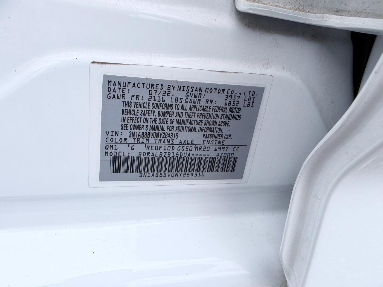 Nissan Sentra S CVT 2022