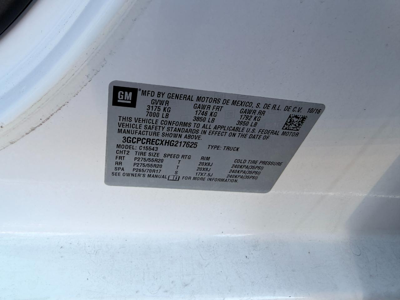 Chevrolet Silverado 1500 2WD Crew Cab 143.5" LT w/1LT 2017