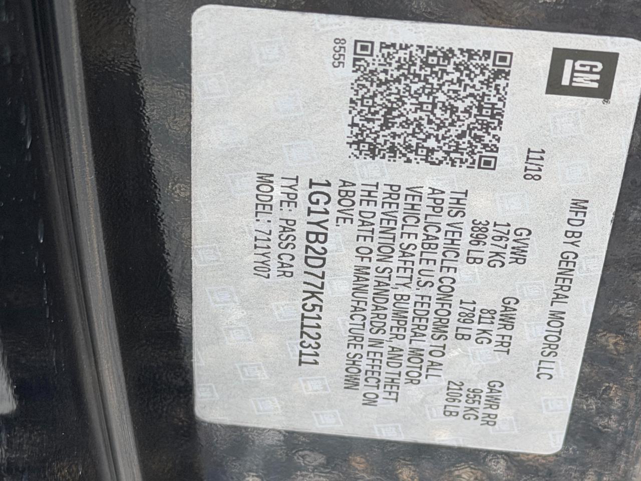 Chevrolet Corvette 2dr Stingray Cpe w/1LT 2019