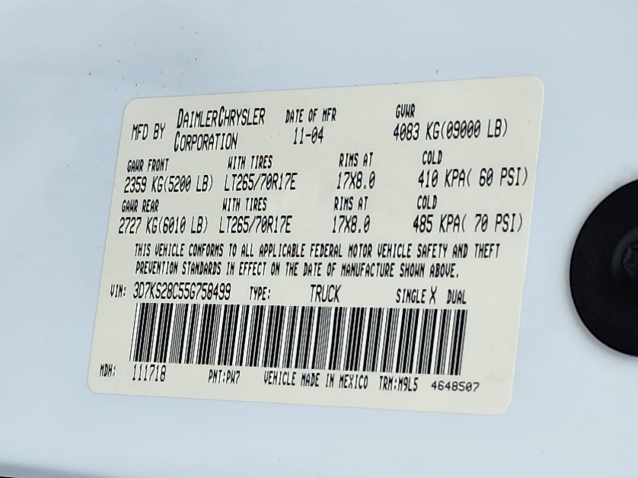 Dodge Ram 2500 SLT Quad Cab 4WD 2005