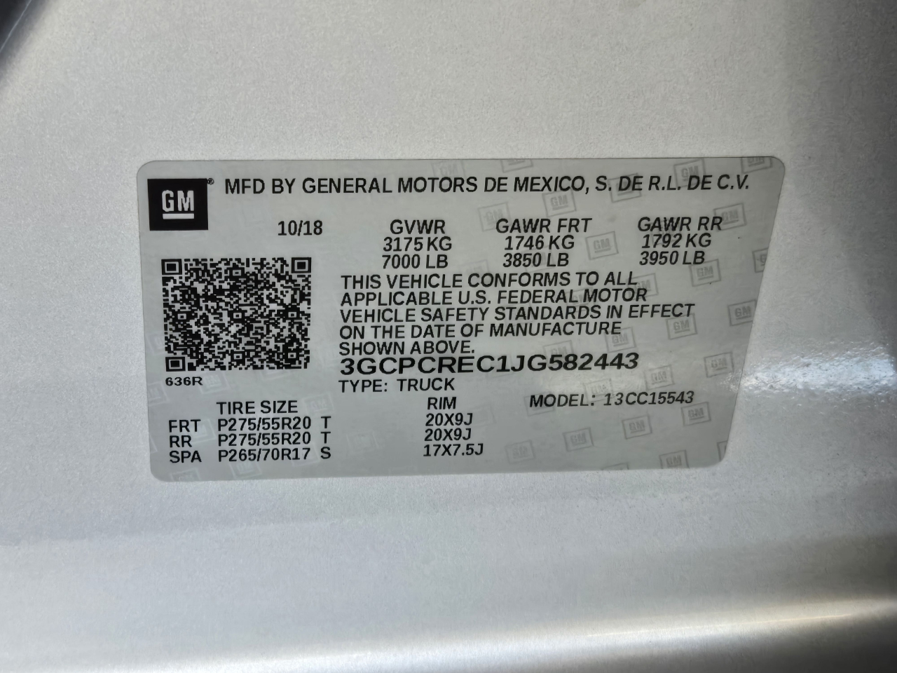 Chevrolet Silverado 1500 LT Crew Cab 2WD 2018