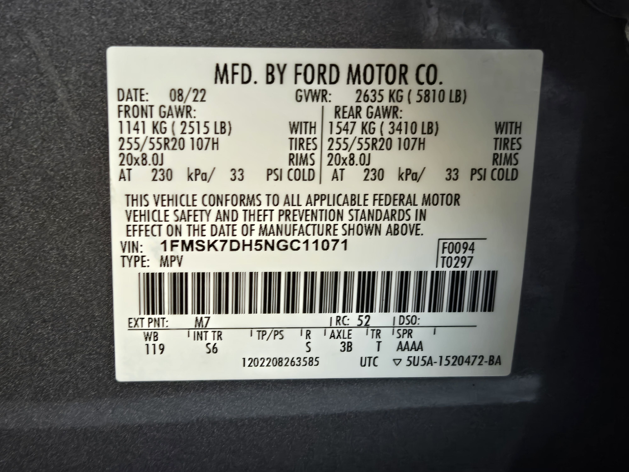 Ford Explorer XLT RWD 2022