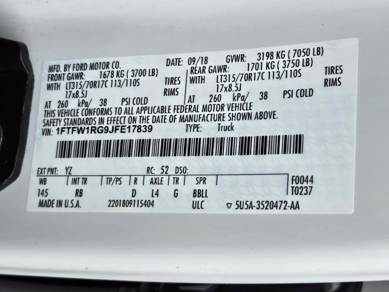 Ford F-150 Raptor SuperCrew 4WD 2018