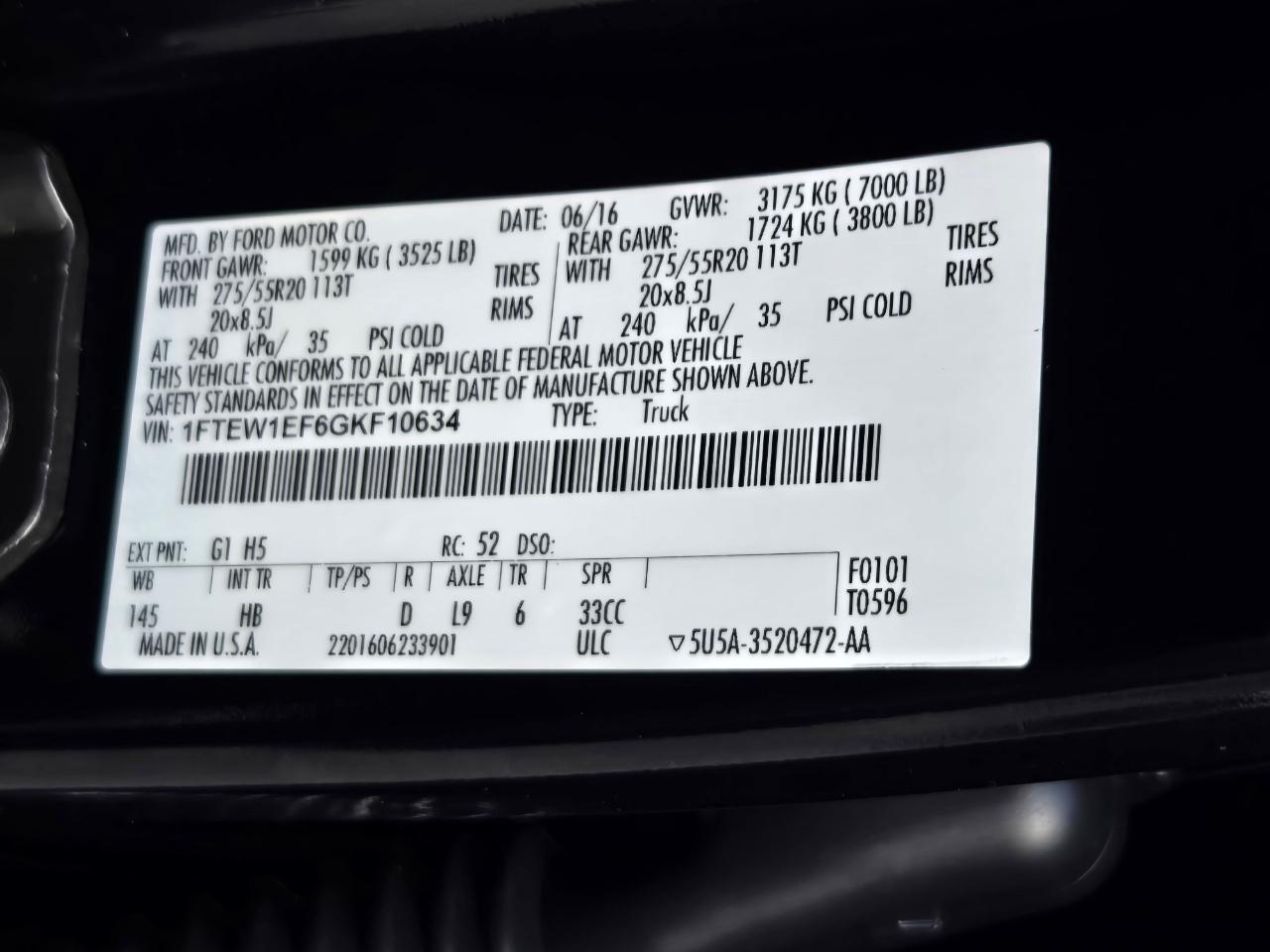 Ford F-150 Lariat SuperCrew 4WD 2016