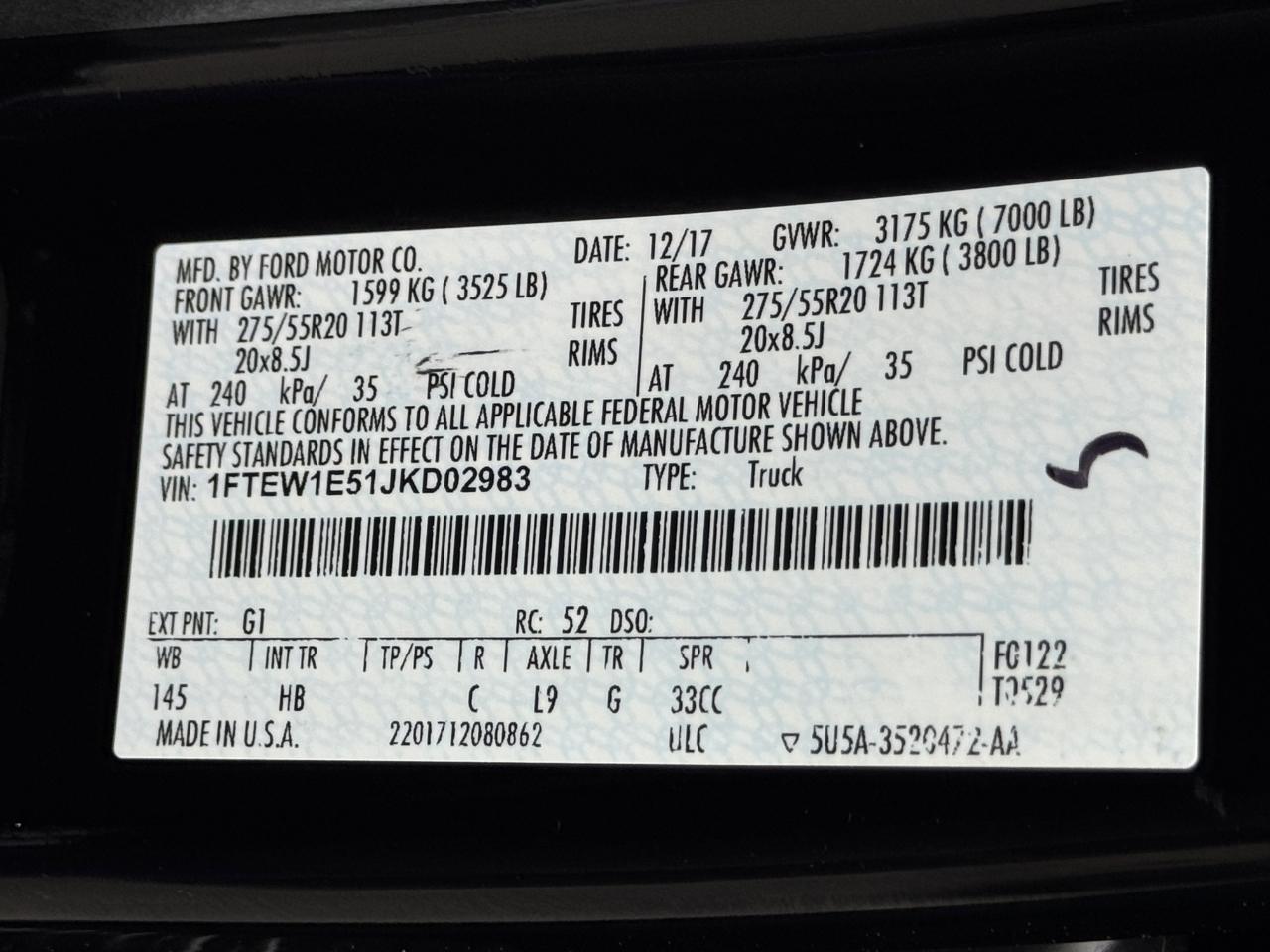 Ford F-150 Lariat SuperCrew 4WD 2018