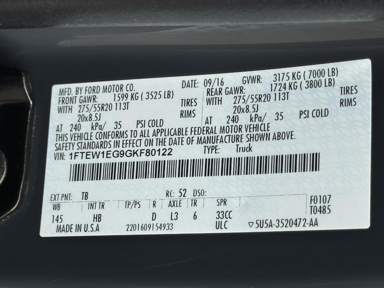 Ford F-150 Lariat SuperCrew 4WD 2016