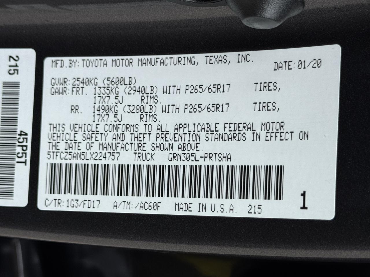 Toyota Tacoma TRD Sport Double Cab 4WD 2020