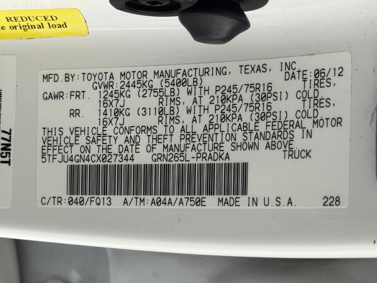 Toyota Tacoma  2012