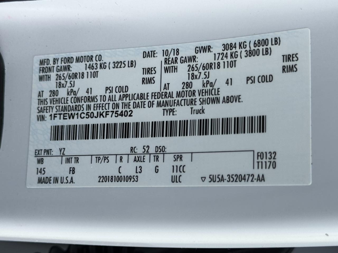 Ford F-150 XLT SuperCrew 2WD 2018