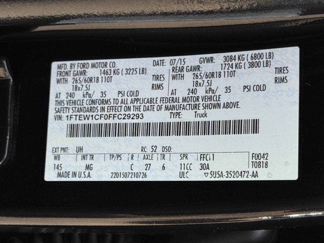 Ford F-150 XLT SuperCrew 2WD 2015