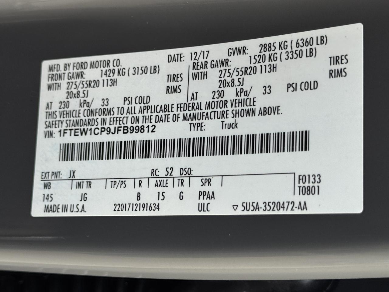 Ford F-150 XL SuperCrew 2WD 2018