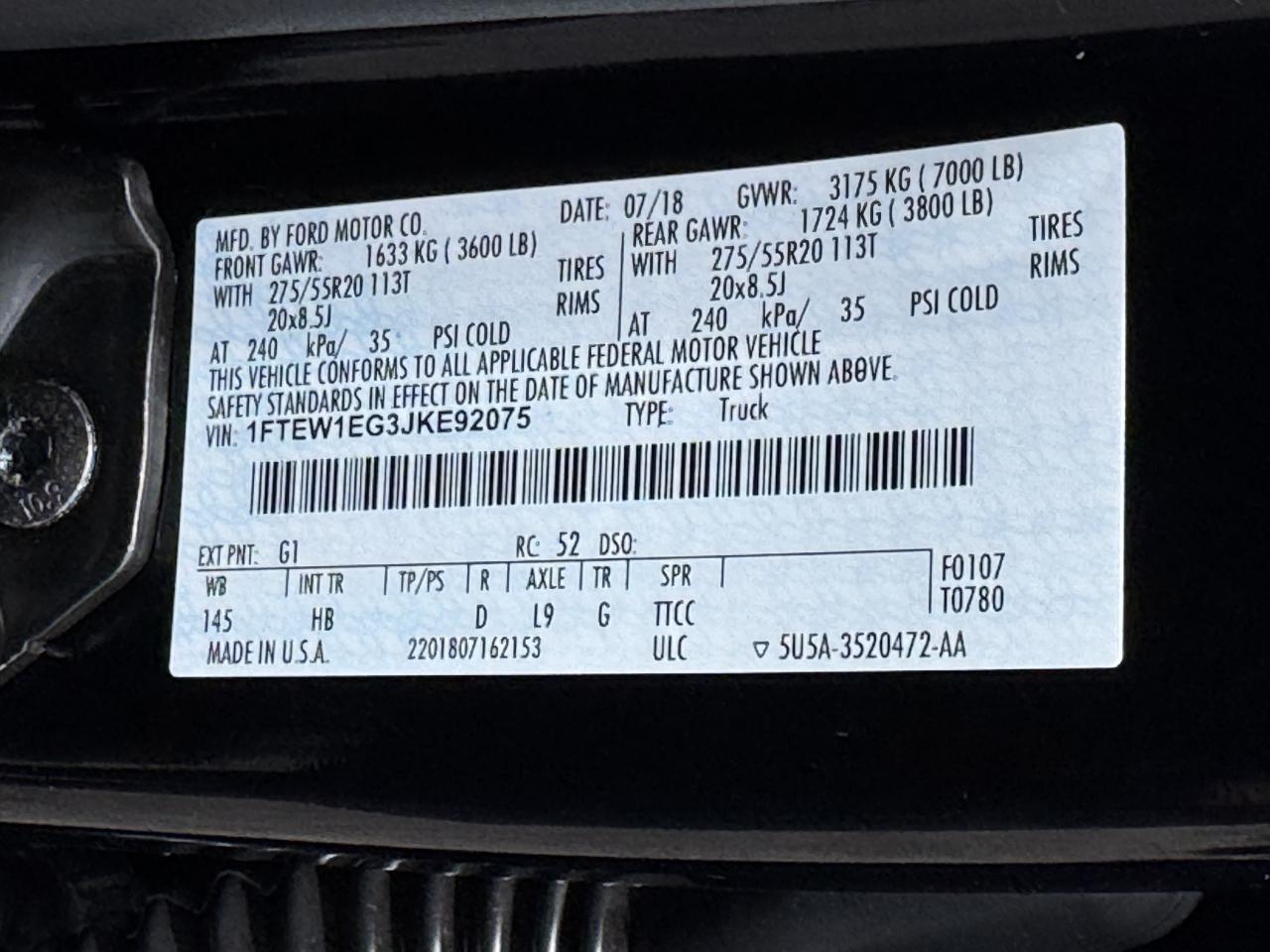 Ford F-150 Lariat SuperCrew 4WD 2018