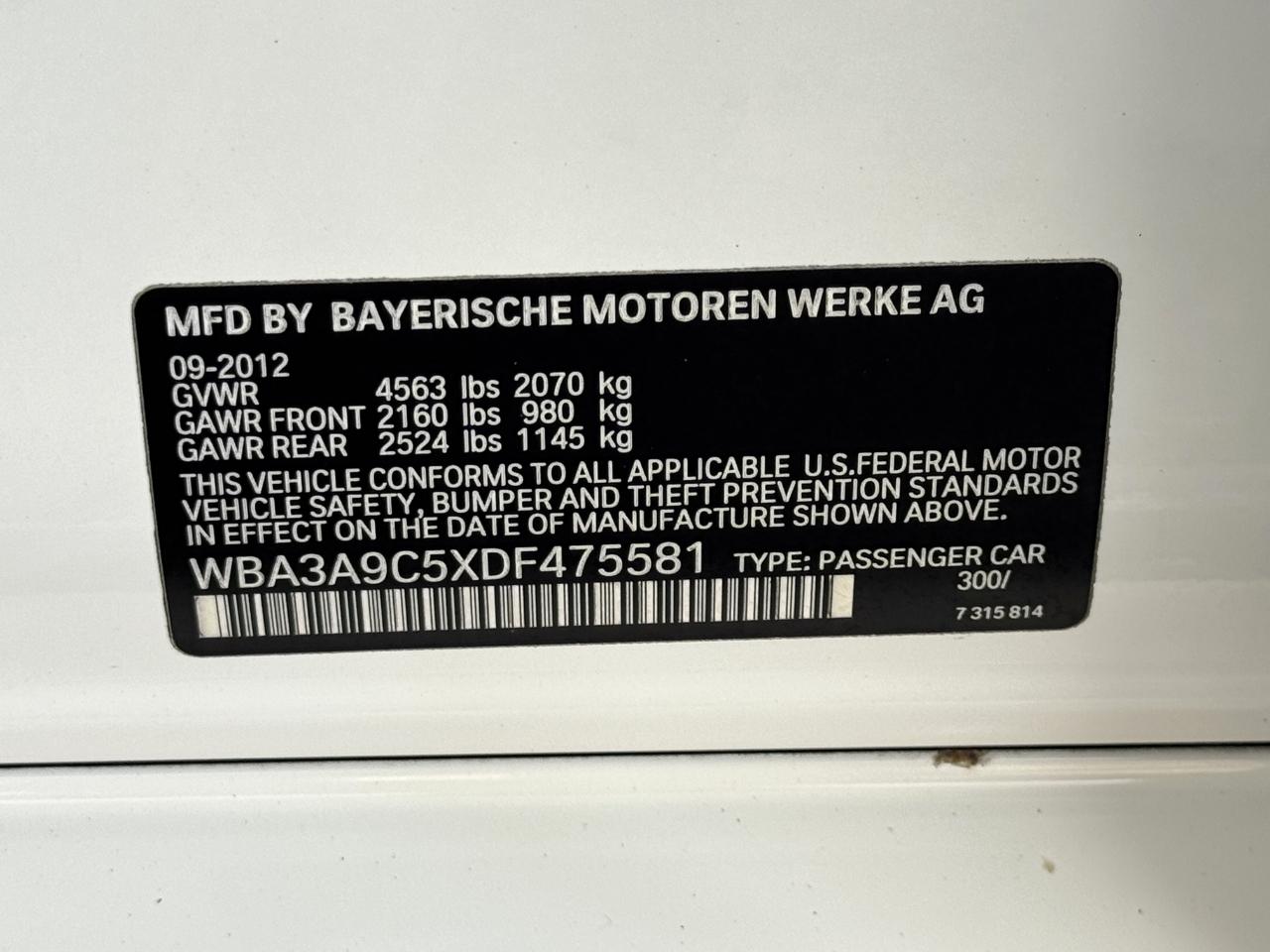 BMW 3 Series  2013