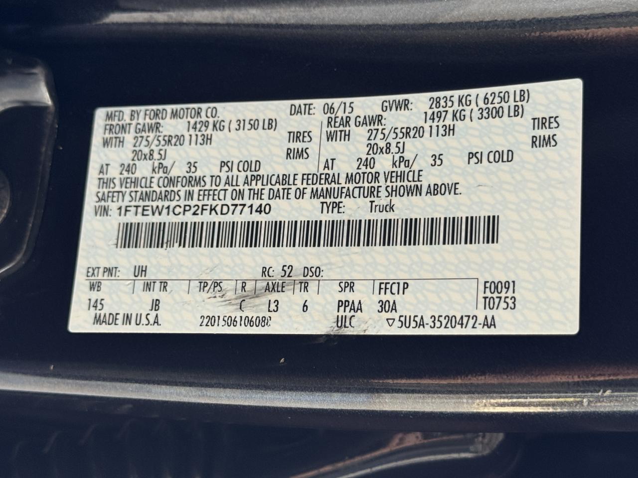Ford F-150 XLT SuperCrew 2WD 2015