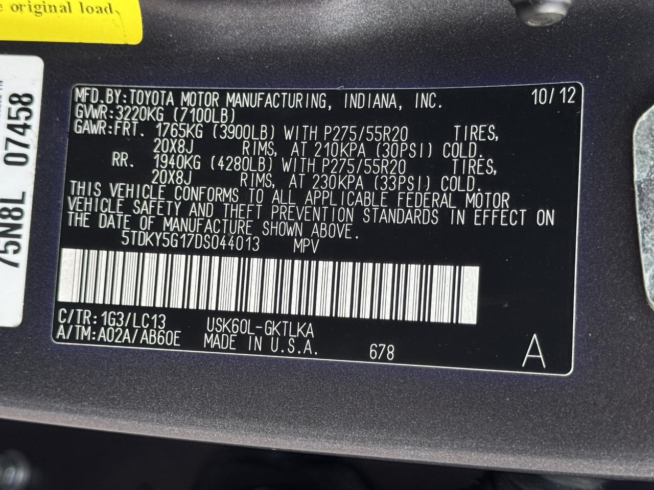 Toyota Sequoia Limited 2WD 2013