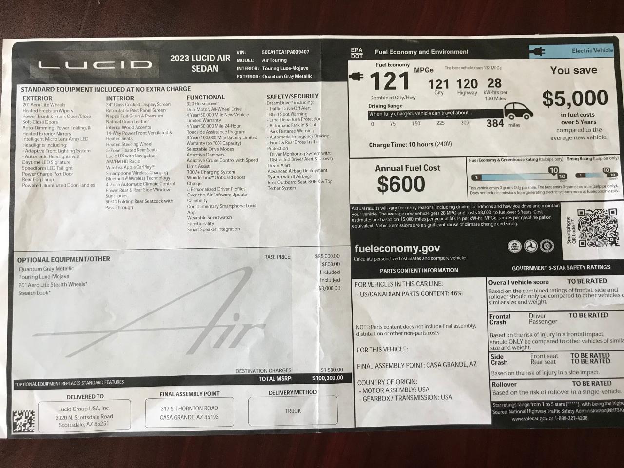Lucid Air Touring 2023