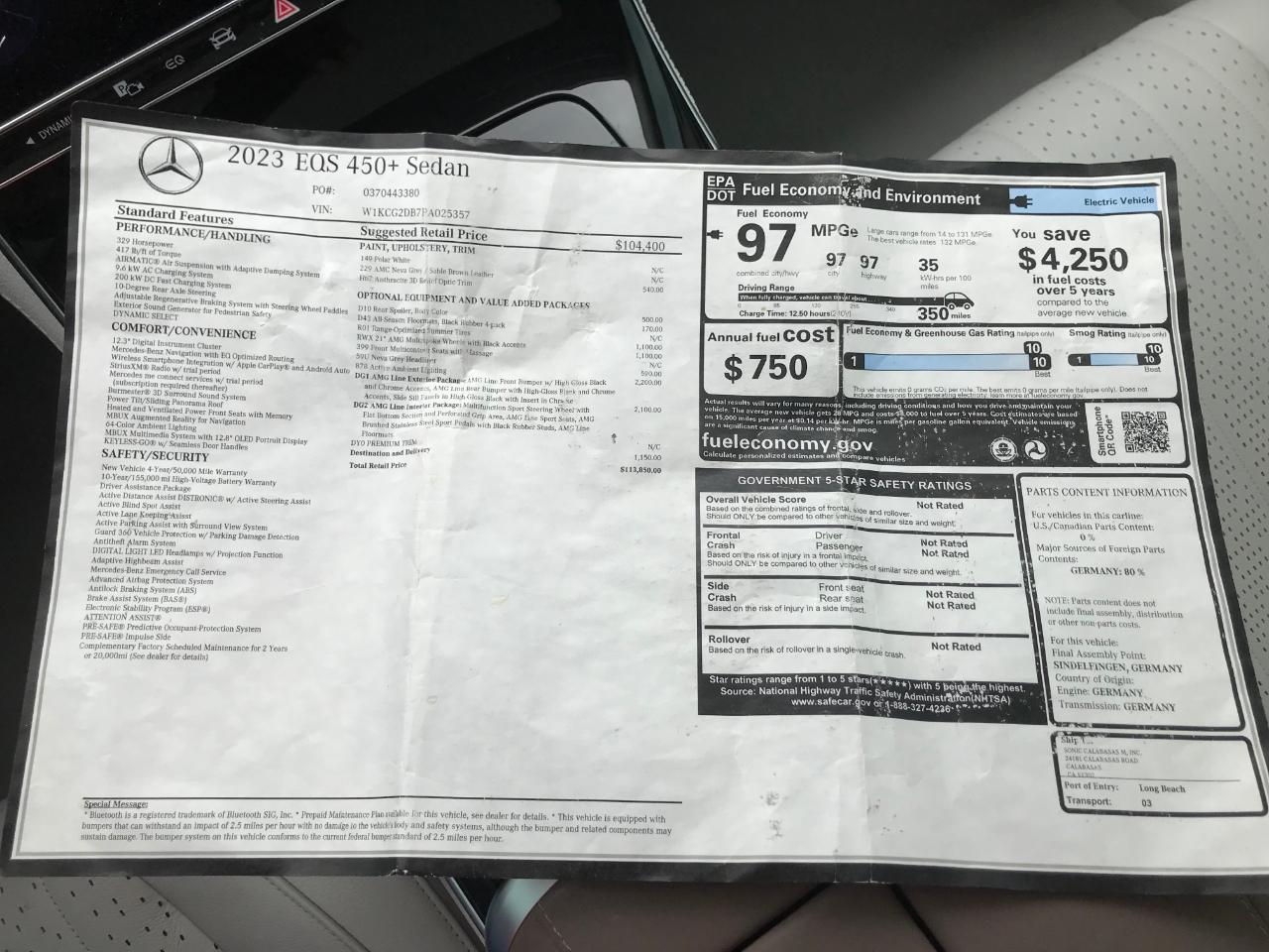 Mercedes-Benz EQS 450+ 2023