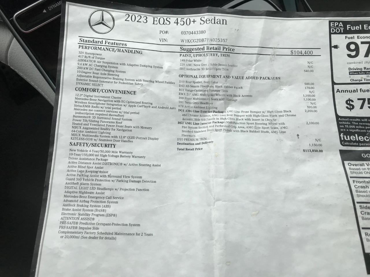 Mercedes-Benz EQS 450+ 2023