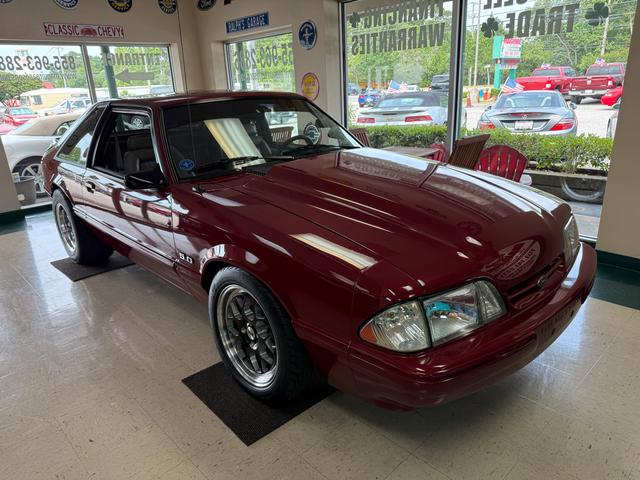 Red (Burgundy) 1991 Ford Mustang LX 5.0 Hatchback RWD Hatchback Rear-Wheel Drive 4-Speed Automatic