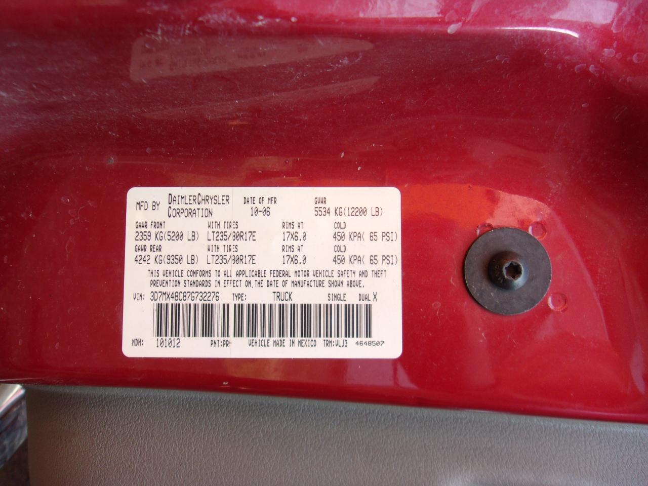 Dodge Ram 3500 4WD Quad Cab 160.5" DRW Laramie 2007