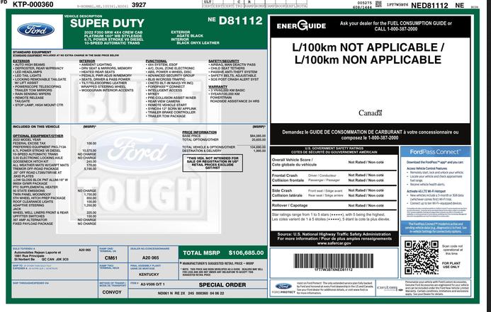 Ford F-350 SD Platinum Crew Cab 4WD 2022