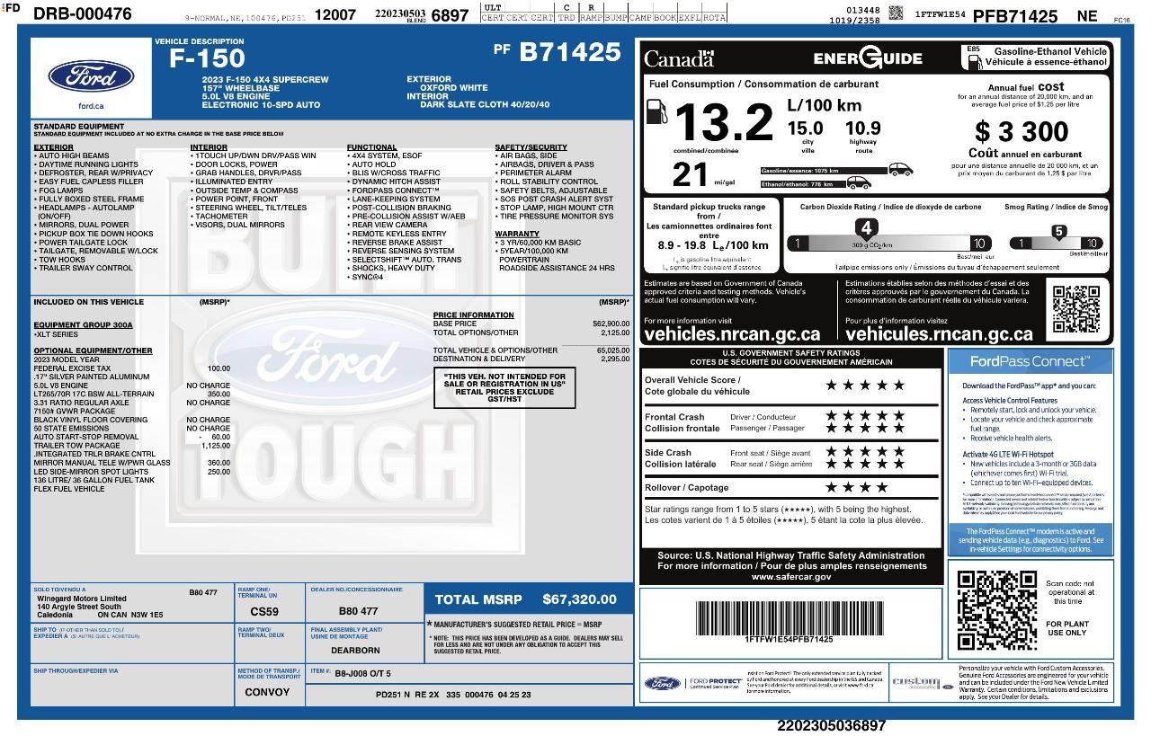 Ford F-150 XLT SuperCrew 6.5-ft. Bed 4WD 2023