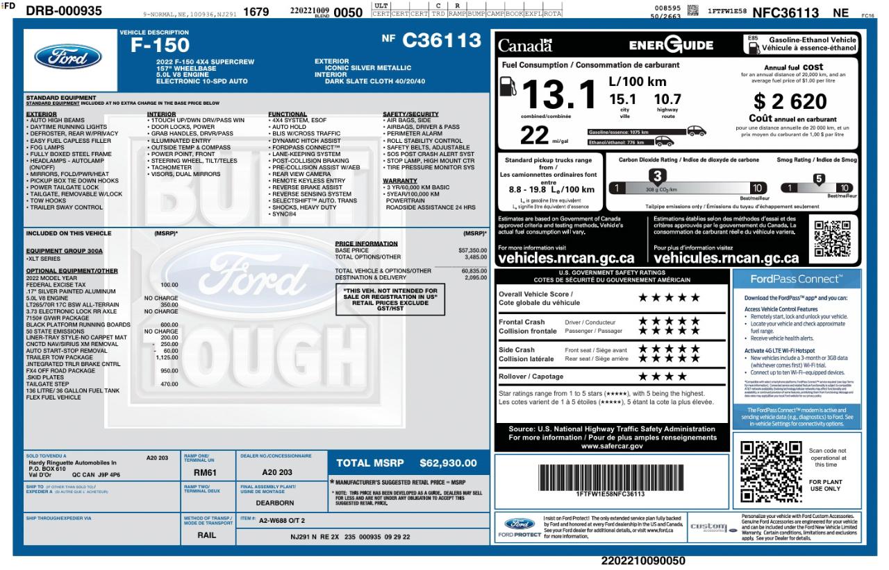 Ford F-150 XLT SuperCrew 6.5-ft Box 4WD 2022