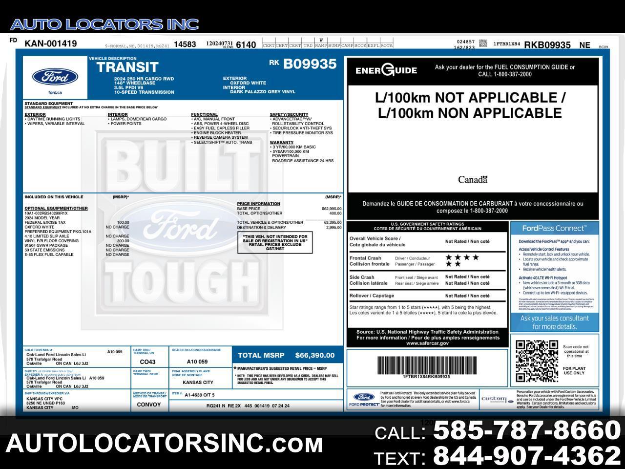2024 Ford Transit 250 Van High Roof w/Sliding Pass. 148-in. WB