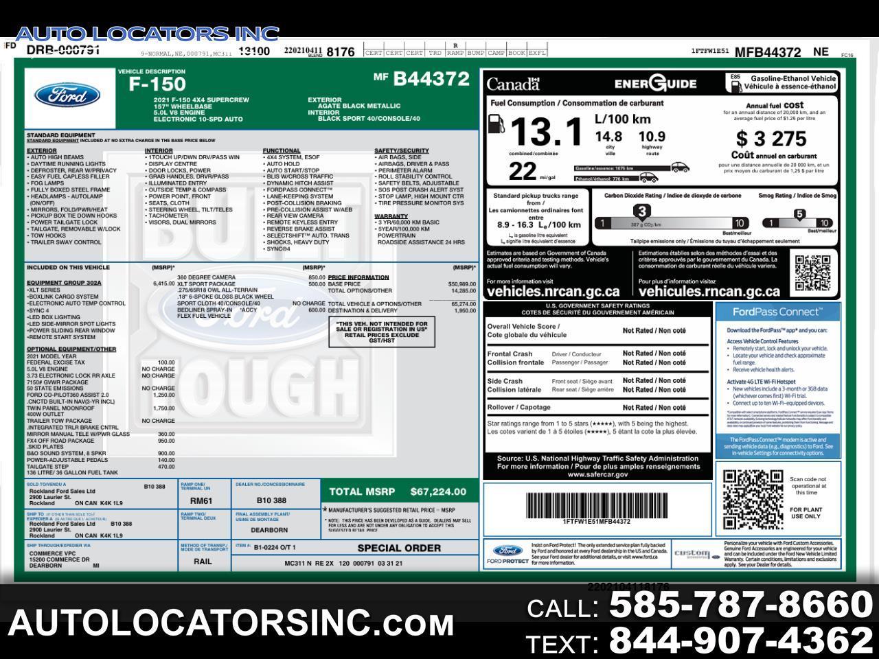 2021 Ford F-150 XLT SuperCrew 6.5-ft. Bed 4WD