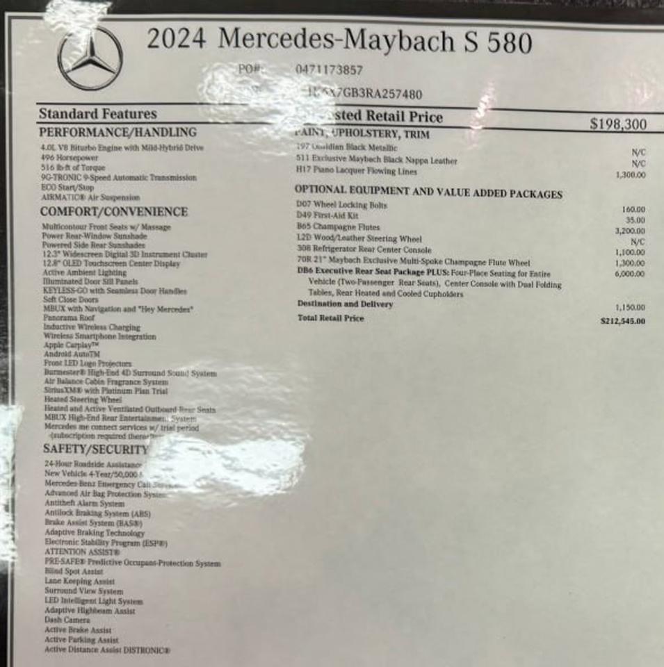 Mercedes-Benz Maybach S 580 4MATIC 2024