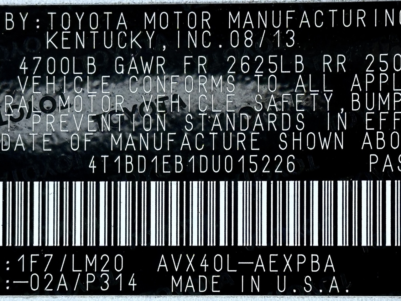 Toyota Avalon Hybrid  2013