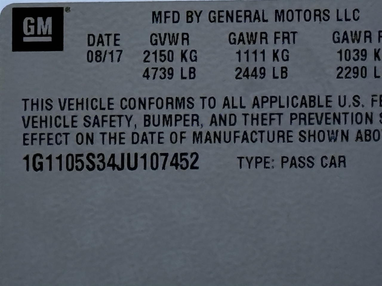 Chevrolet Impala  2018