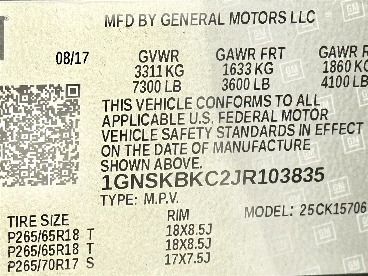 Chevrolet Tahoe  2018