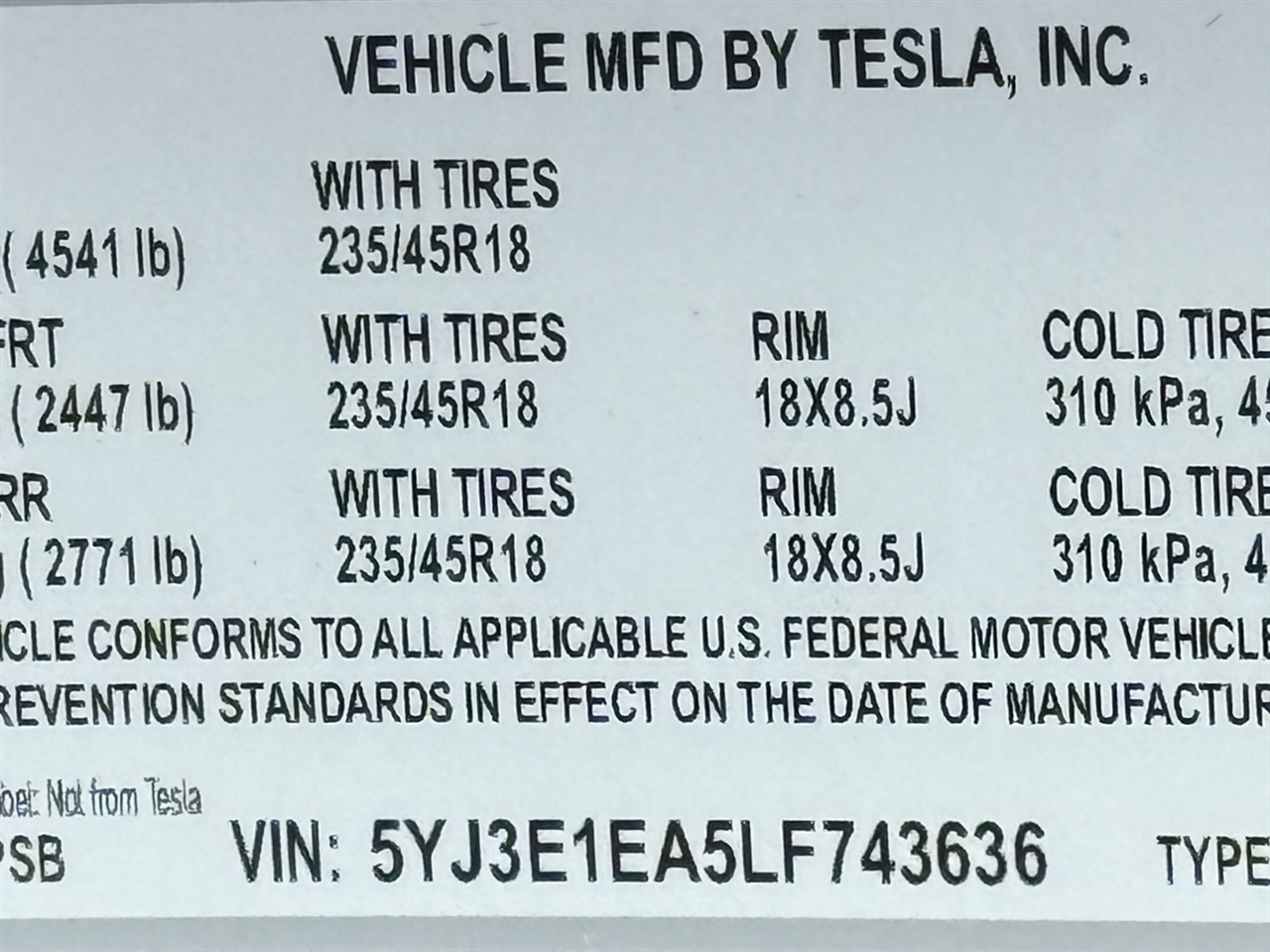 Tesla Model 3  2020