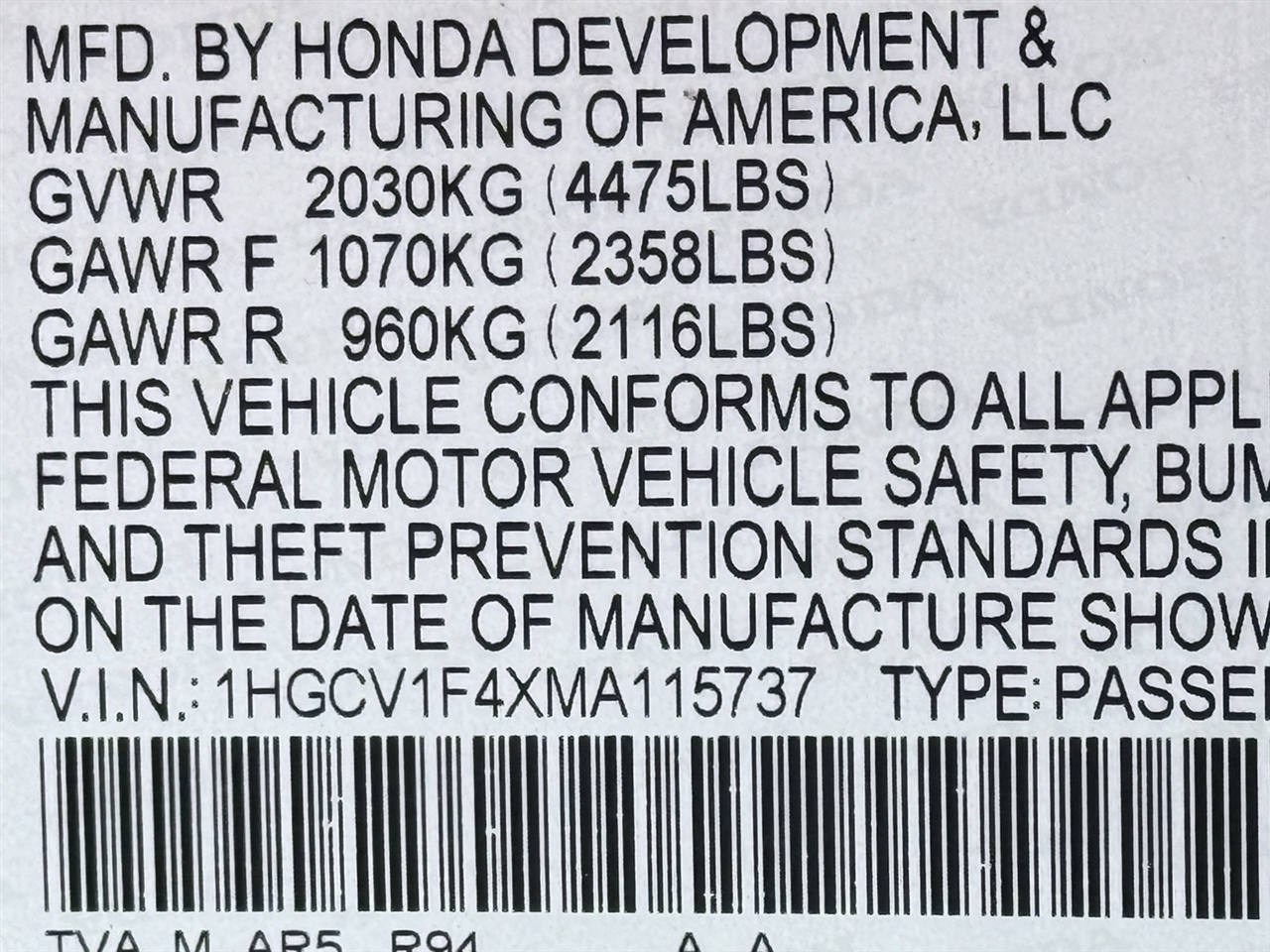 Honda Accord Sedan  2021