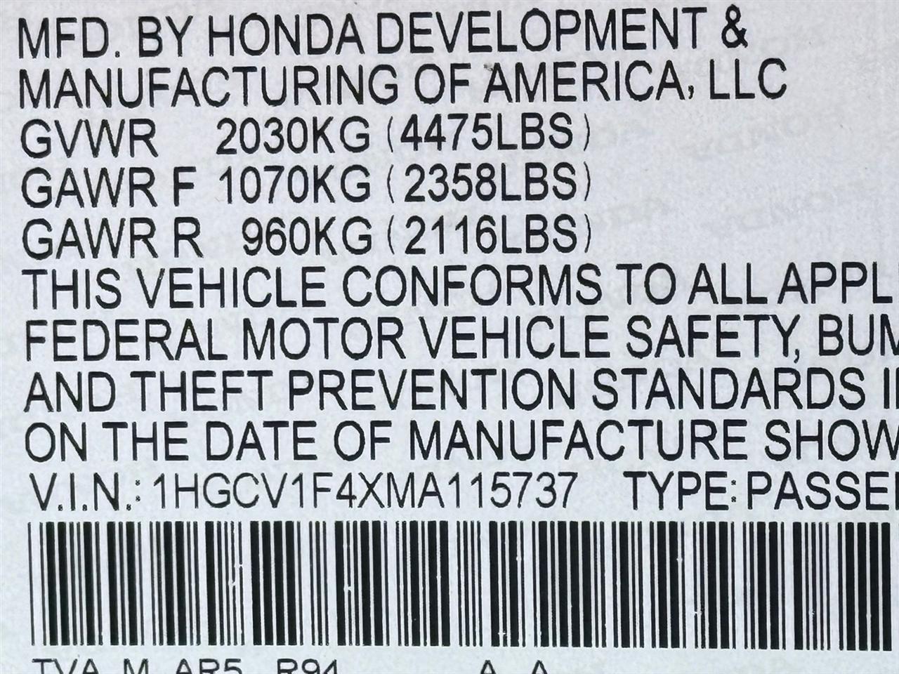 Honda Accord Sedan  2021