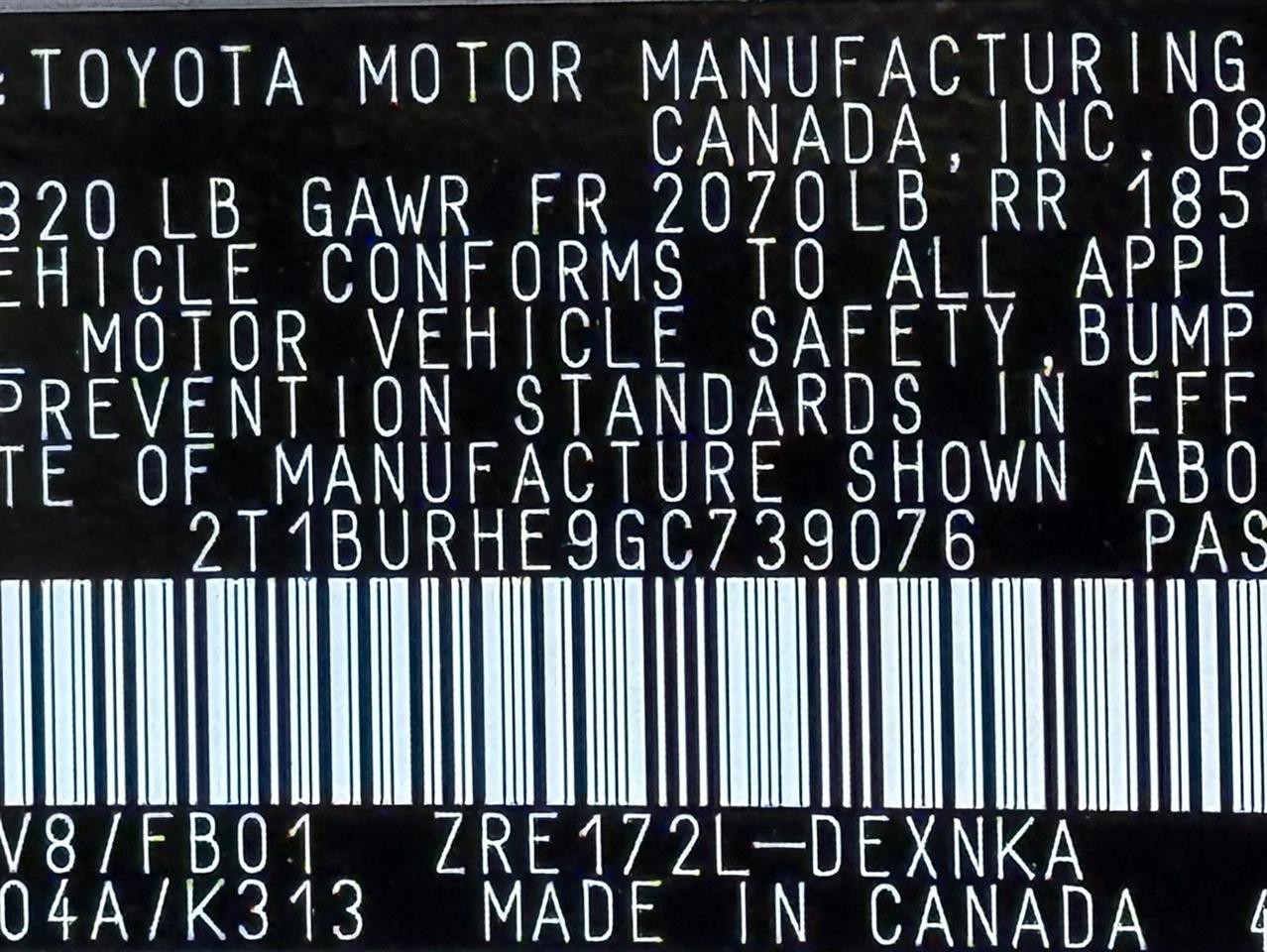 Toyota Corolla  2016