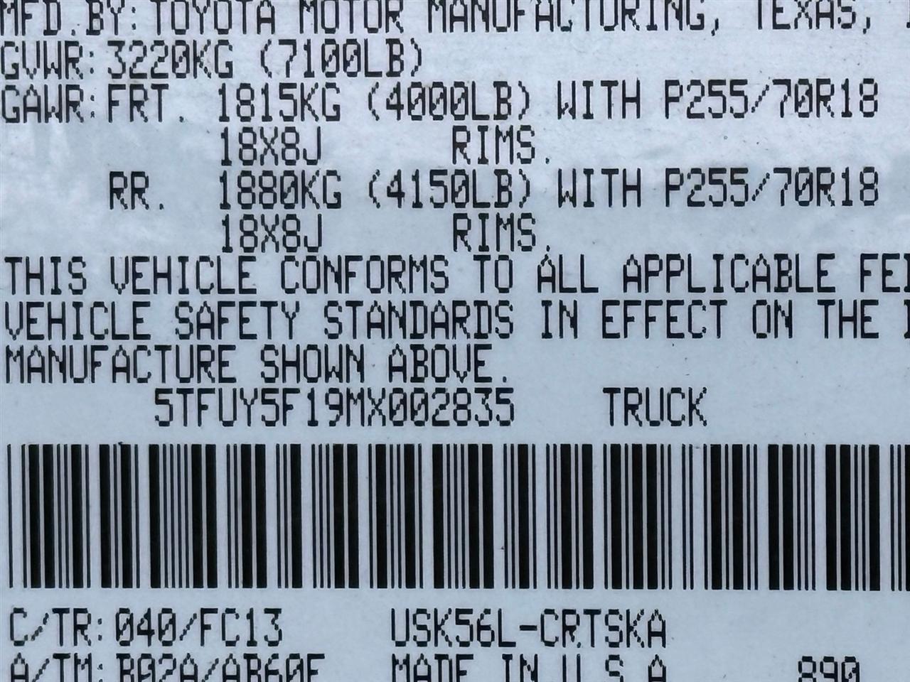 Toyota Tundra 4WD  2021