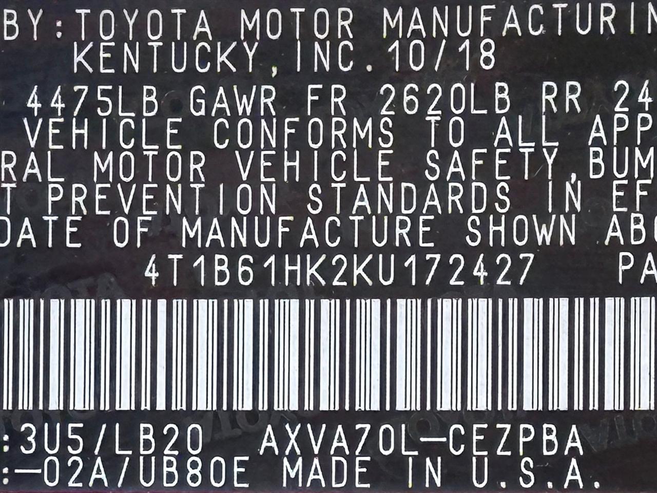 Toyota Camry  2019