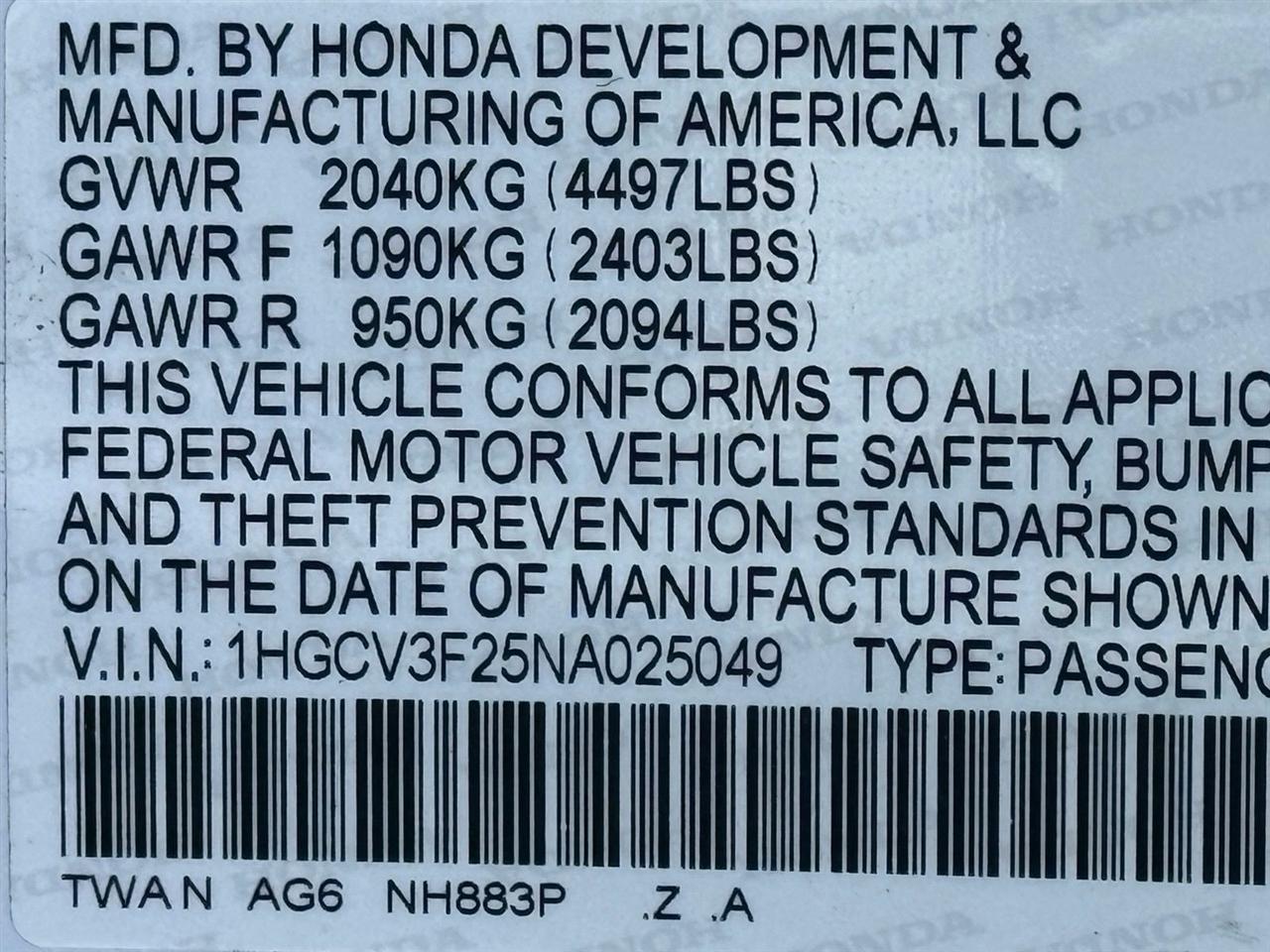 Honda Accord Hybrid  2022