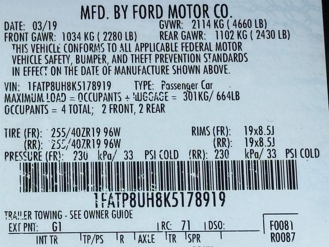 Ford Mustang  2019