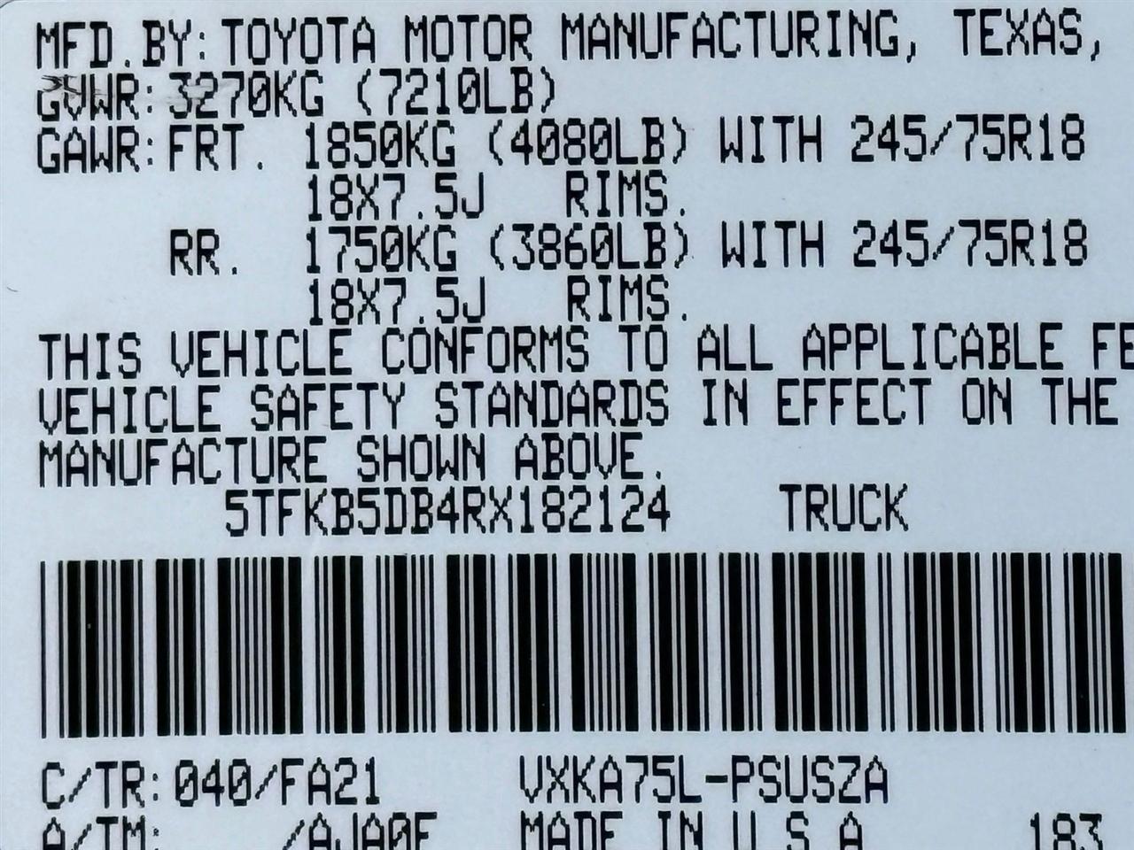 Toyota Tundra 4WD  2024
