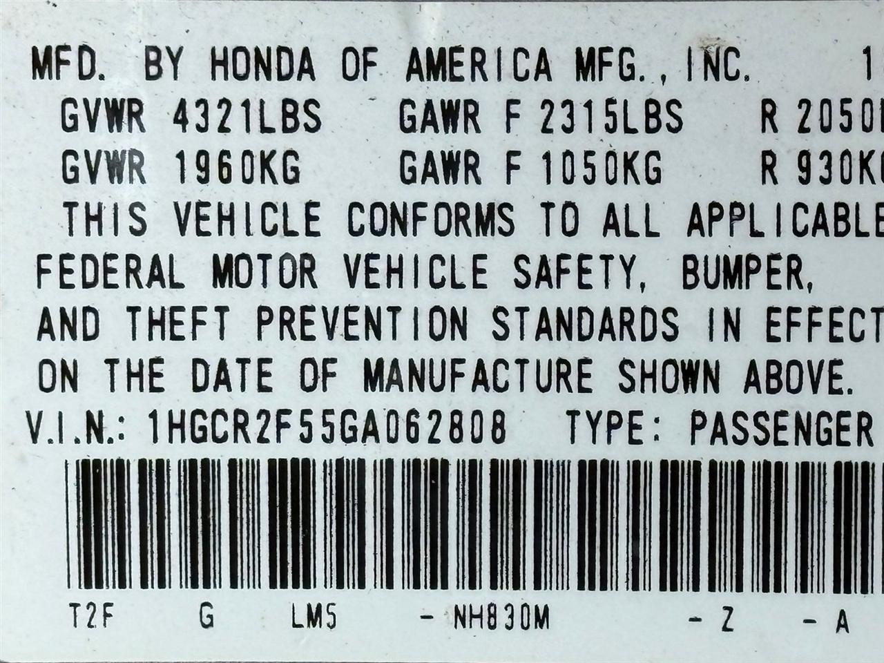 Honda Accord Sedan  2016