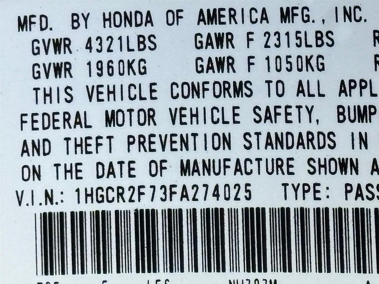Honda Accord Sedan  2015