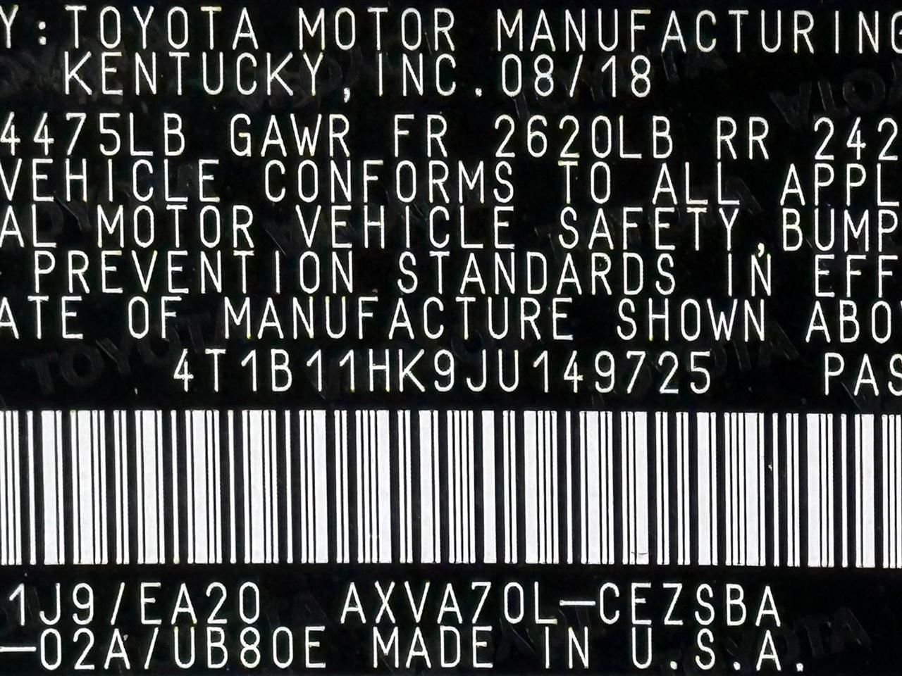 Toyota Camry  2018