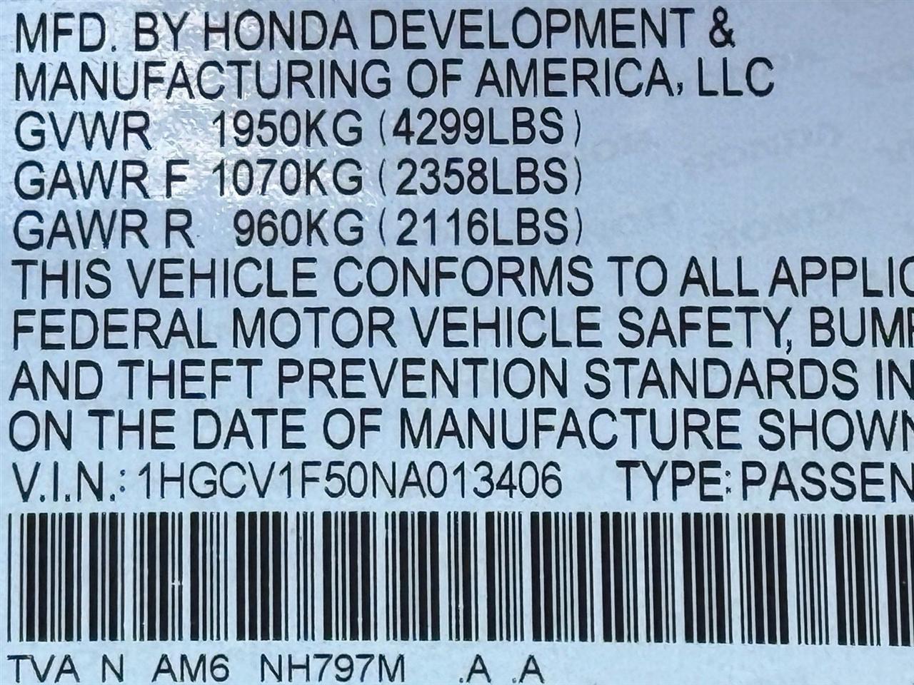 Honda Accord Sedan  2022