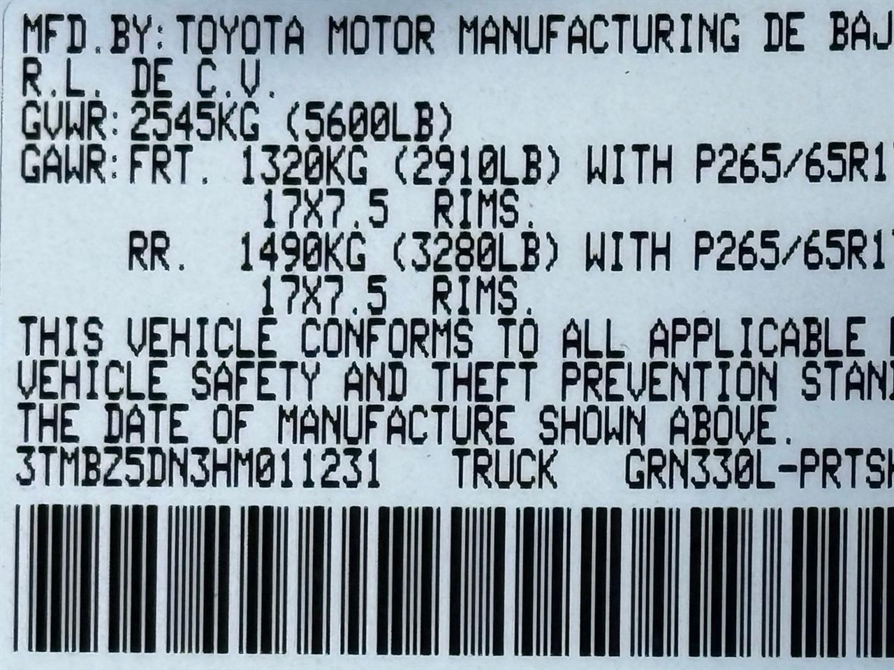 Toyota Tacoma  2017